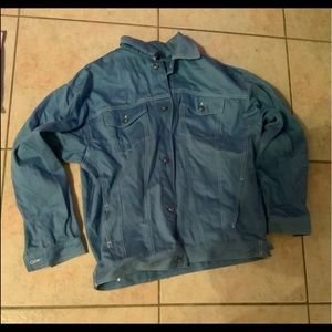 Denim jean jacket baby blue in color